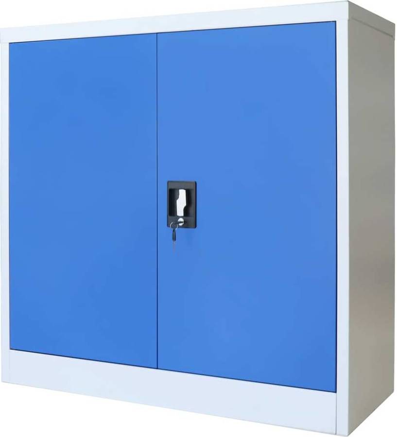 Armario Vidaxl Oficina de metal 90x40x90 cm gris y azul 90x40x90cm archivador