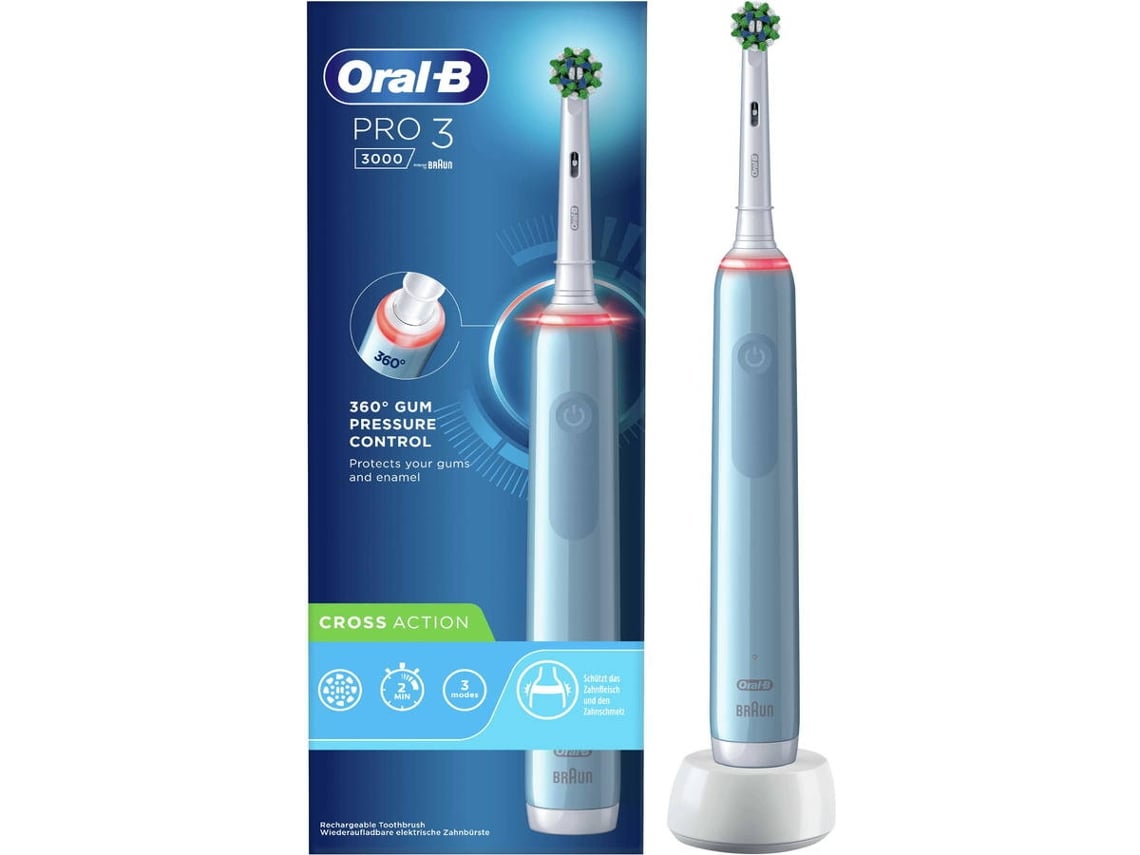 Oralb Pro 3 3000 crossaction cepillo dientes modos cepillado y control visual 360 ° para