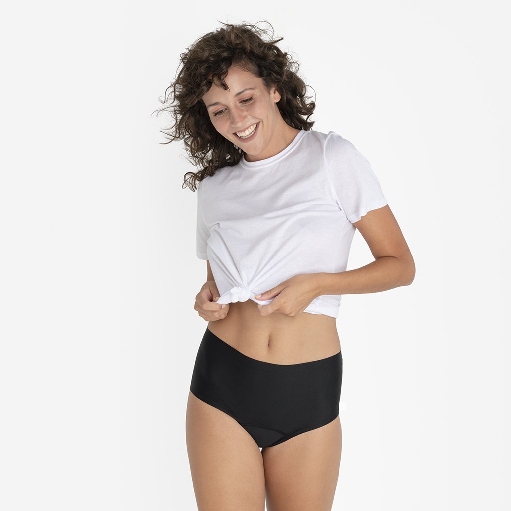 Braguitas Menstruales PLATANOMELÓN Kiwitas Comfy Negro (Talla: S)