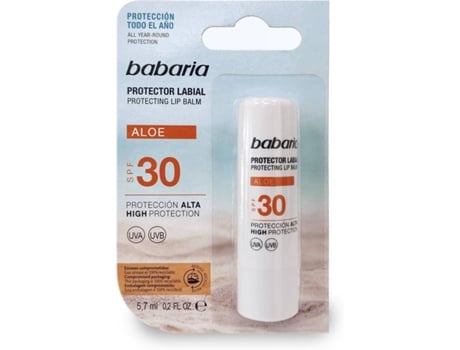 Protector de Lábios BABARIA Aloe Vera SPF 30 (5,7 ml)