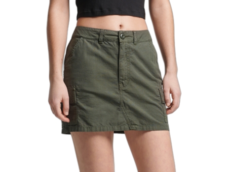 Falda para Mujer SUPERDRY (L - Algodón - Verde)