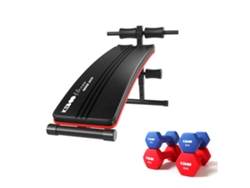 KEBOO Fitness Banco Fitness Pack 300 145X47X70 Cm Y 4 Mancuernas Para Diferentes Niveles De Entrenamiento