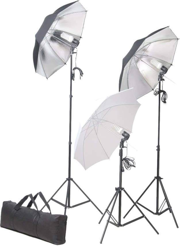 Kit Iluminación de Estudio VIDAXL con Sombrillas, Fondo y Reflector