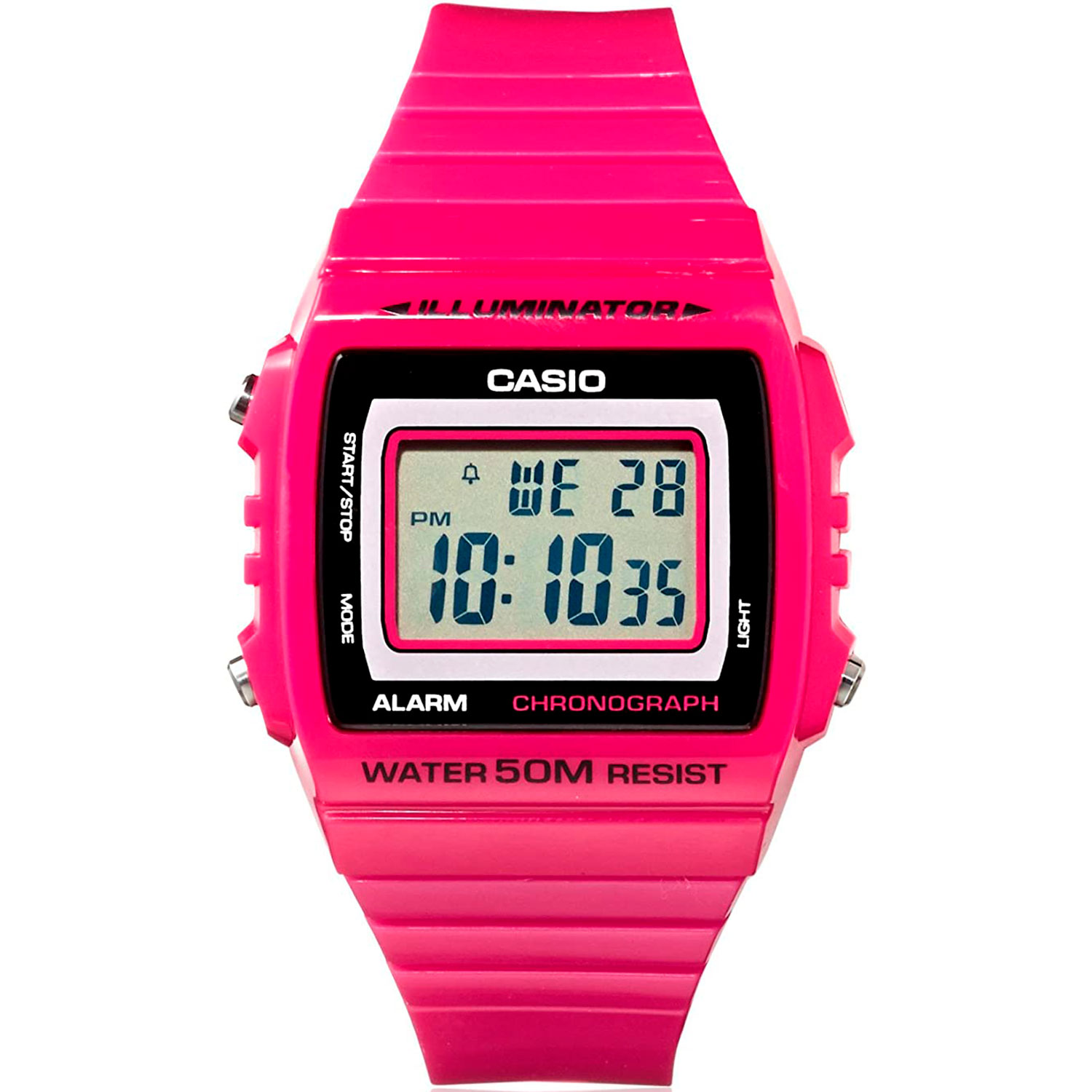 Casio Reloj Digital para mujer de japones fd con correa en acero inoxidable 19818 resina rosa w215h4a