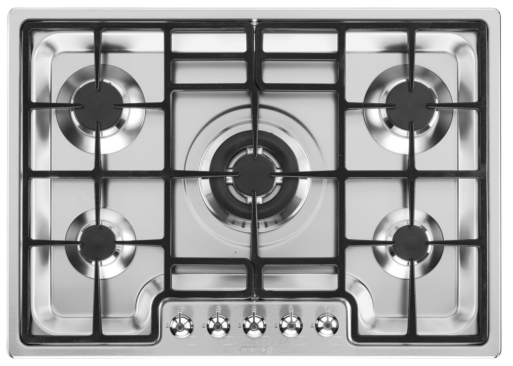 Placa de Gas SMEG PGF75-4 (Gas Natural - 72 cm - Inox)