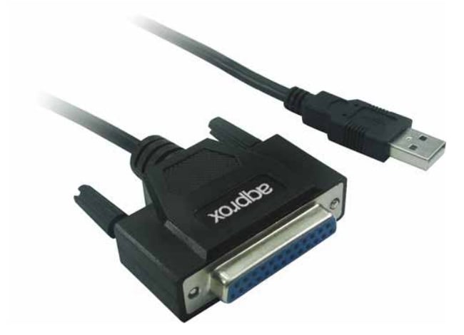 Cable Adaptador APPROX appC26 USB 2.0 DB25 Negro