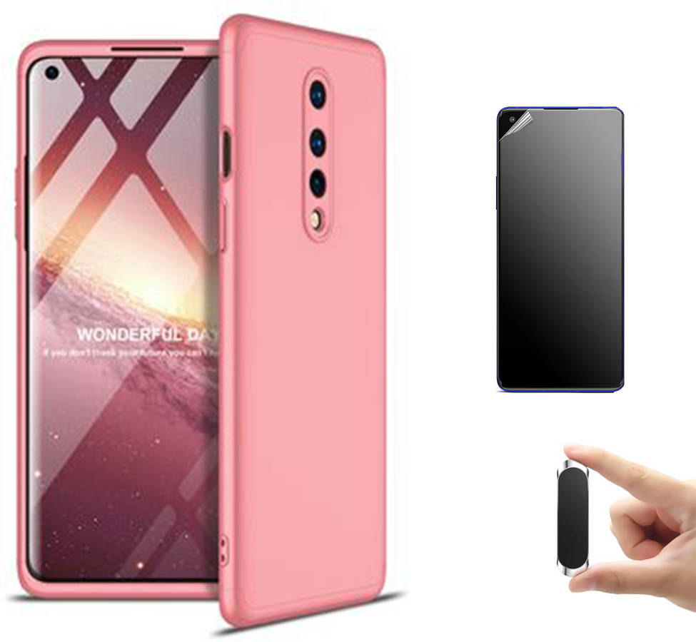 Kit Carcasa, Protector Y Soporte Oneplus 8T Antiimpacto Ultimatte Slim Armor 360º Rosa