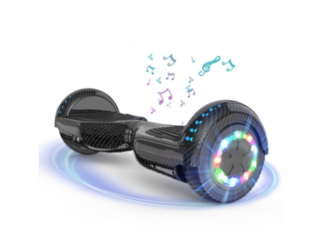 HITWAY Hoverboard de 6.5'' con Bluetooth, Luces LED - Negro