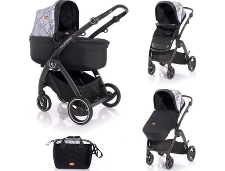 Carrito de Bebé 3 in 1 LORELLI California Grey Marble (Gris)