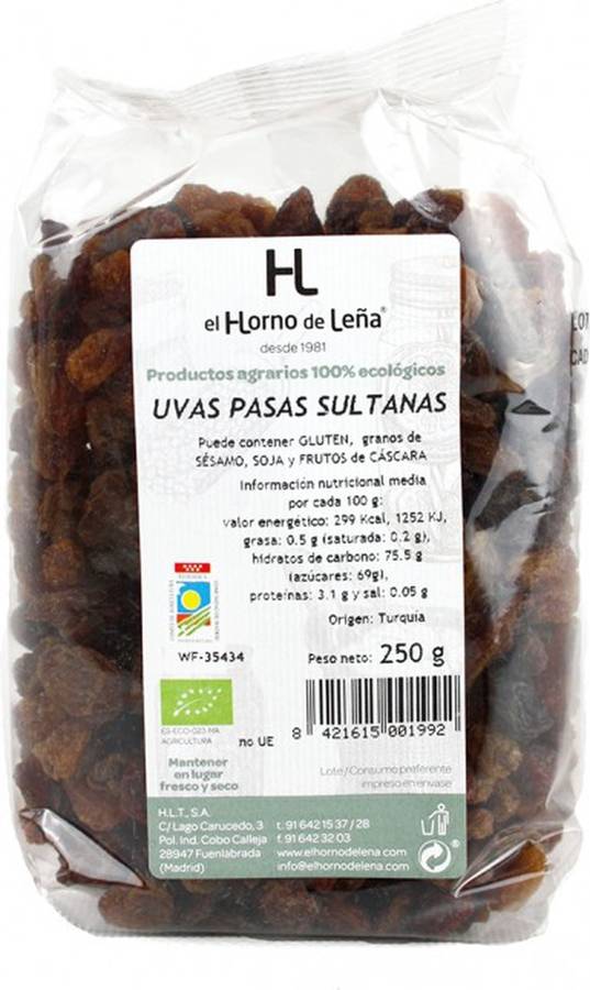 Pasas Sultana Eco EL HORNO DE LEÑA (250 g)