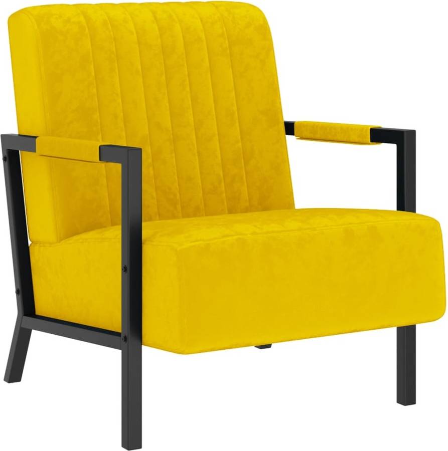 Sillón VIDAXL (Amarillo - Terciopelo - 66 x 84 x 84 cm)