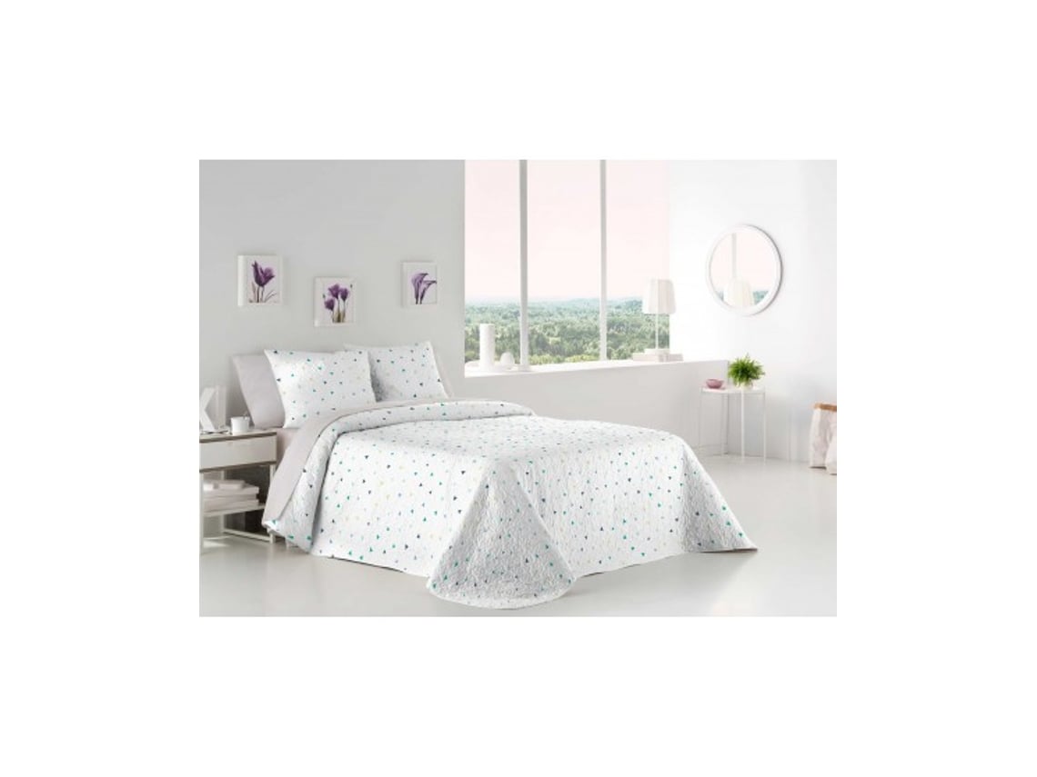 COLCHA BOUTI COVEN CAMA 135 CM GRIS 235X270 REVERSIBLE