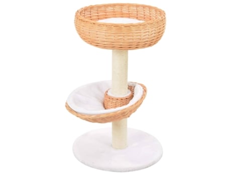 vidaXL Rascador para gatos con poste de sisal madera natural de sauce