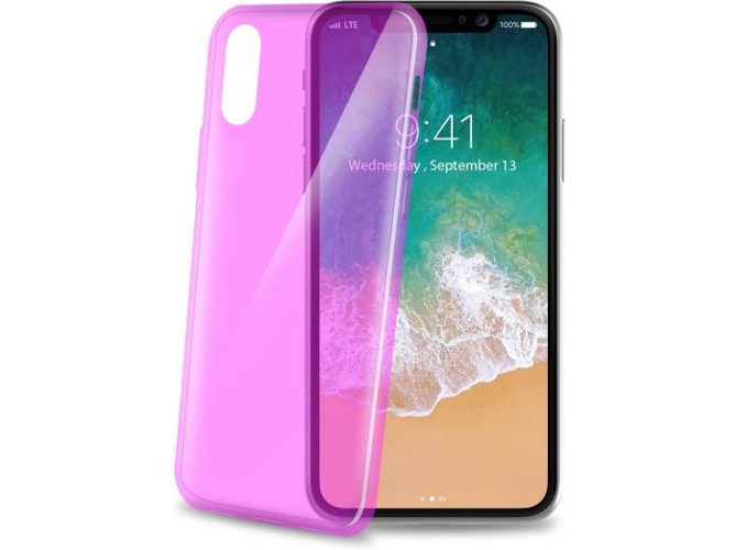 Funda iPhone X CELLY Estuche Rosa