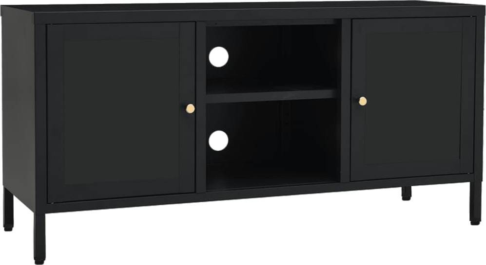 Mueble de TV VIDAXL (105x35x52 cm - Acero - Negro)