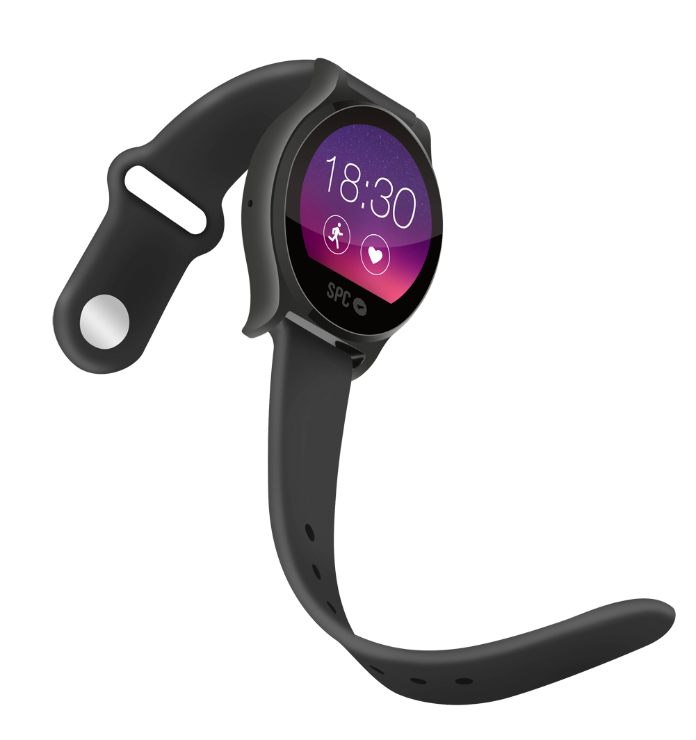 Smartwatch Spc Smartee watch circle titanio 9609t notificaciones negro de 1.22 ips linux bluetooth 4.0 2 42