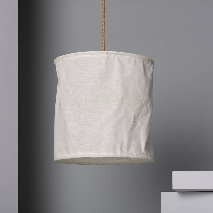 Ledkia Lighting Colgante tela kanzu ø300x1600 mm blanco e27 casquillo gordo textil decoración habitación dorm 40