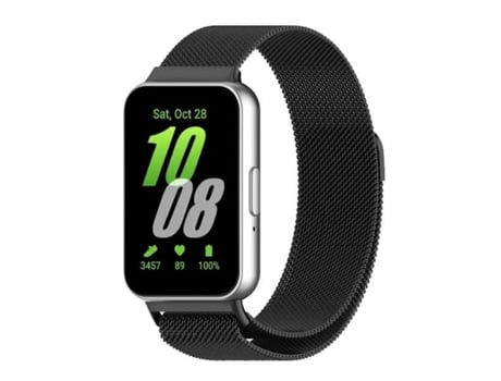 PHONECARE Pulsera con cierre magnético de bucle milanés para Samsung Galaxy Fit3 - Negro