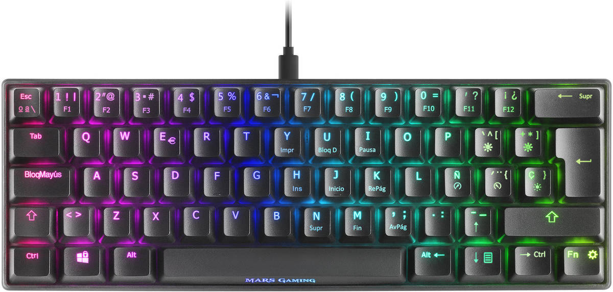 Teclado Gaming MARS MKMINIRES (Mecánico - Español - Negro)