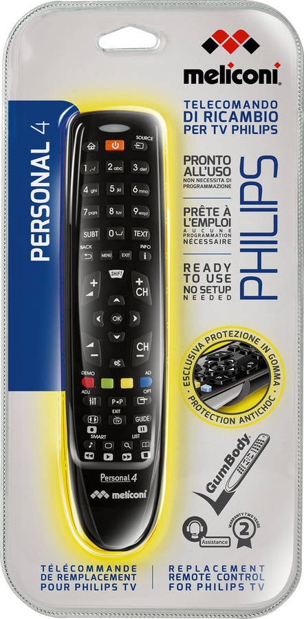 Mando A Distancia universal meliconi gumbody personal 4 especifico para televisores philips. de tv infor ir