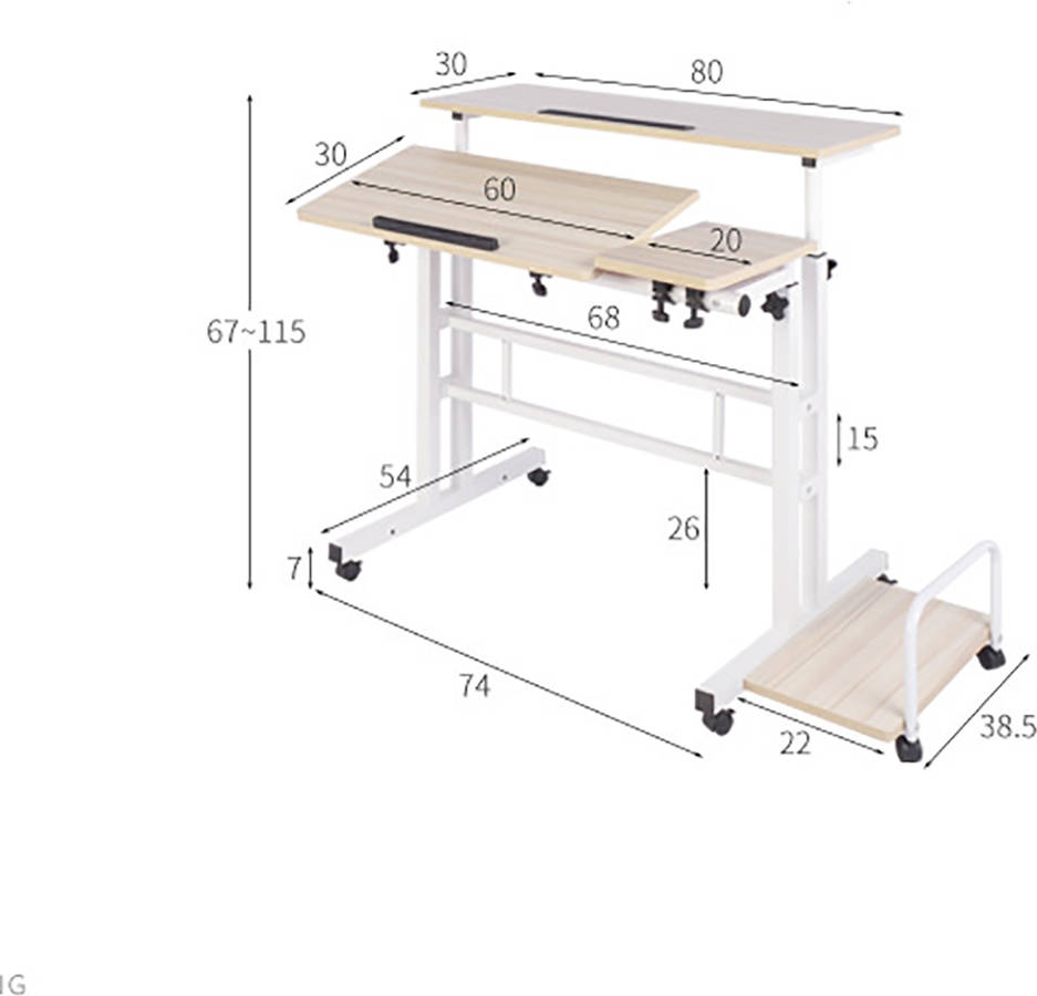 Escritorio INSMA IS-WD7 Beige (80x60x115cm - MDF y Acero)