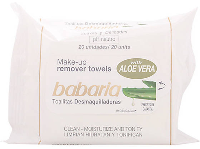 Toallitas Desmaquillantes BABARIA Aloe Vera Ph Neutro 20 Unidades