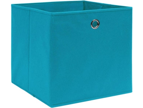 Cajas de almacenaje 10 uds tela no tejida azul 28x28x28 cm