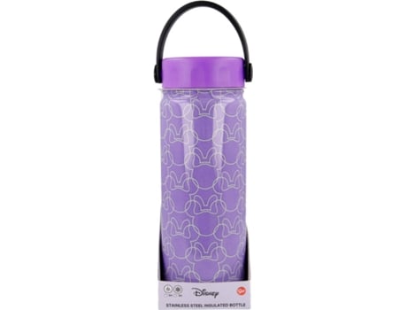 Termo Minnie Mouse morado acero inoxidable botella con asa 530