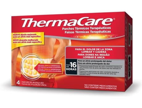 Thermacare Parches Terapia la zona lumbar y cadera4 unidades 4 el dolor alivio prolongado del hasta 16 horas