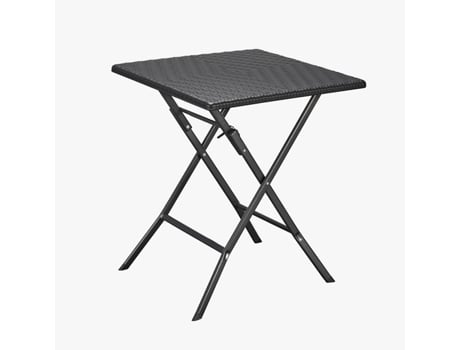 Mesa Plegable de Exterior LOSANGO SQUARE Negro 61x61cm VIVA