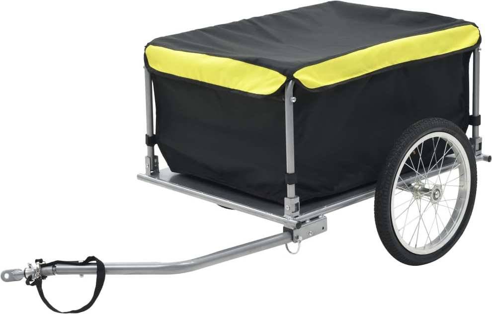 Remolque de Carga P/ Bicicleta VIDAXL Negro y Amarillo (65Kg)