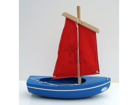 Barco TIROT (Madera - Azul - 22 cm)