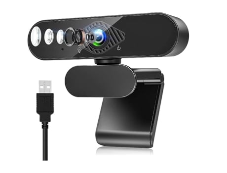 Webcam USB Streaming 1080P con Micrófono para PC Mac Laptop Plug And Play Web Negro