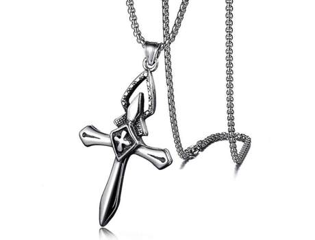 Collar colgante de Flame Flame Cross para hombres Masmon