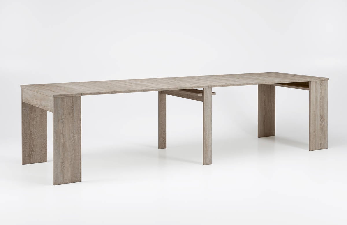 Skraut Home Mesa consola extensible hasta 3 metros dimensiones cerrada 75 90 50 cm material resistente roble de comedor ex300roo2018s madera aglomerado 90x45x75 301 90x49x75