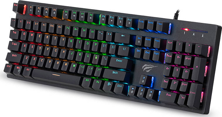 Teclado Gaming HAVIT KB858L (Mecánico - Inglés - Negro)