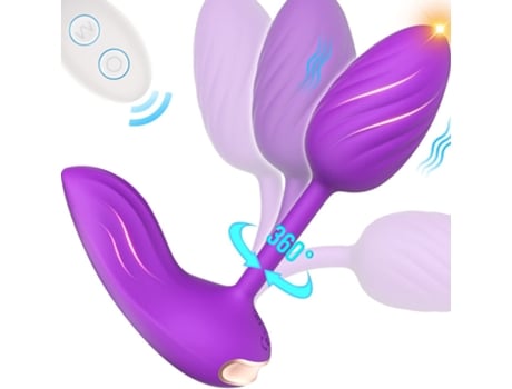 Vibrador de masaje de 10 frecuencias portátil con control remoto inalámbrico (púrpura) VEANXIN