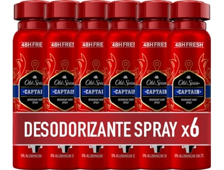 Desodorante Spray OLD SPICE Captain (6 x 150 ml)