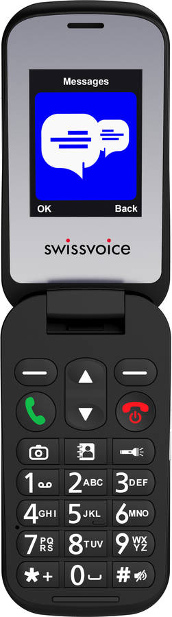 Teléfono móvil Senior SWISSVOICE S24 (2.4 - 2G - Negro)