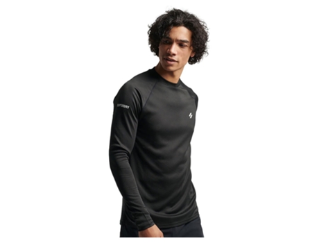 Camiseta de Hombre para Running SUPERDRY Train Mock Neck Negro (M)