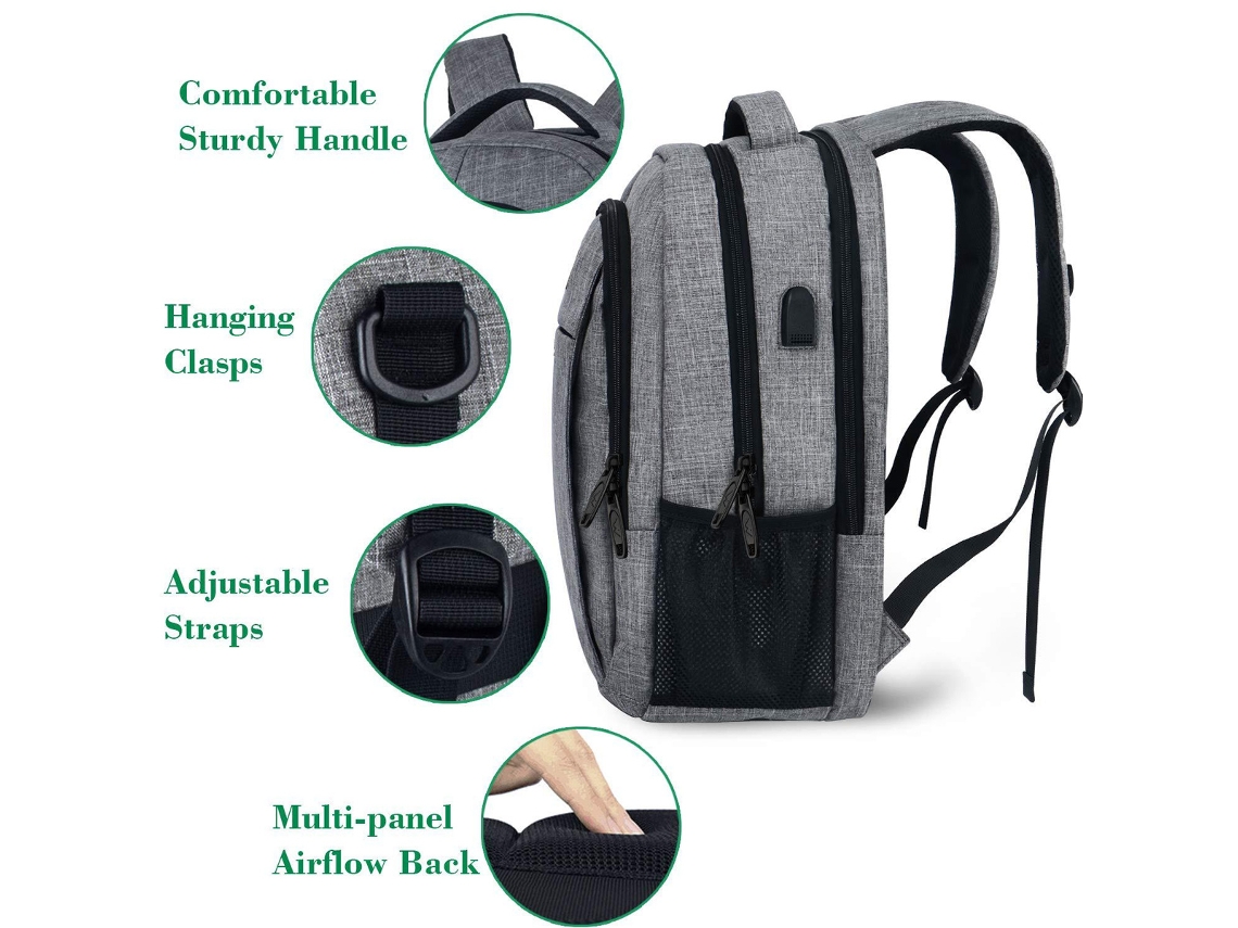 Mochila de viaje para computadora portátil Mochila para juegos Mochila de  negocios repelente al agua Mochila elegante para computadora portátil,  Negro