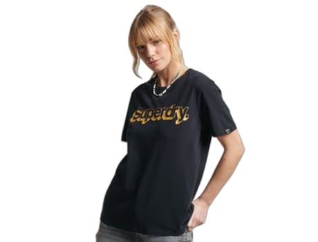 Camiseta de Mujer SUPERDRY Negro (XS)