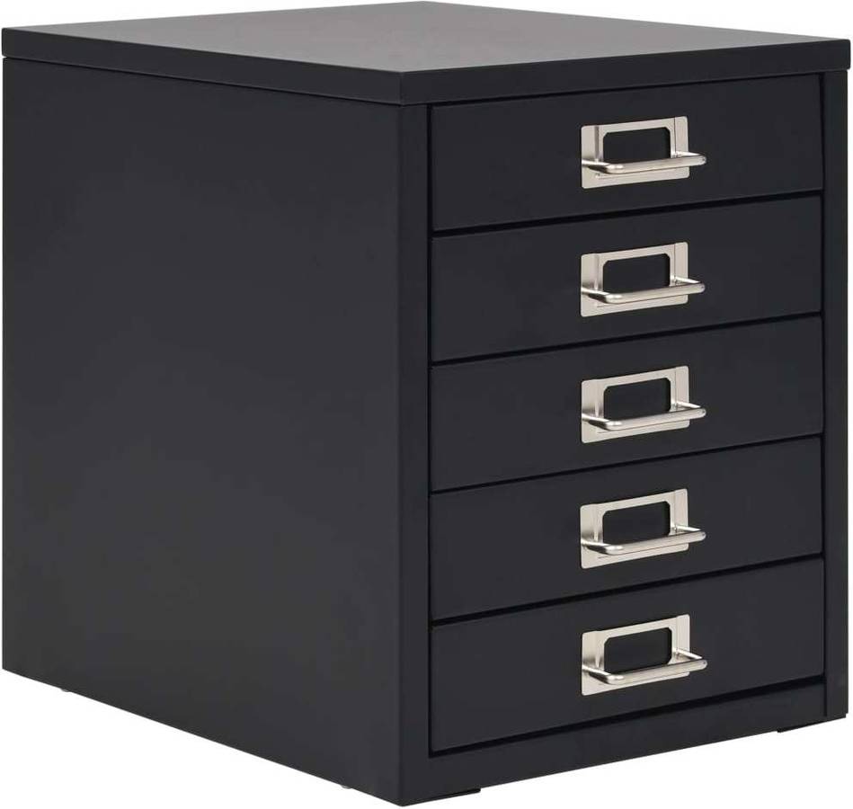 Archivador Vidaxl 5 negro 28x35x35cm metal cajonera mueble organizador oficina 28x35x35