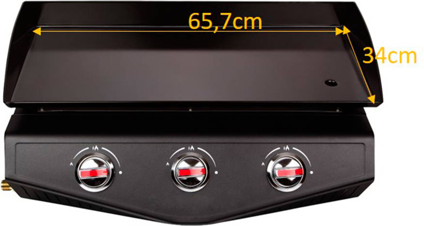 Barbacoa a Gas AMSTA AMGR77777 (Negro - Metal - 65.7 x 34 cm)