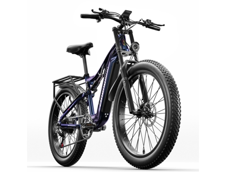 Bicicleta eléctrica SHENGMILO MX03, motor de 1000W, batería de 17,5 Ah, 40 km/h, neumáticos gruesos de 26 pulgadas