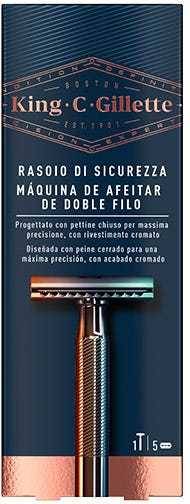 Rasuradoras Desechables KING C GILLETTE King Double Edge Safety Razor + (5 Unidades)