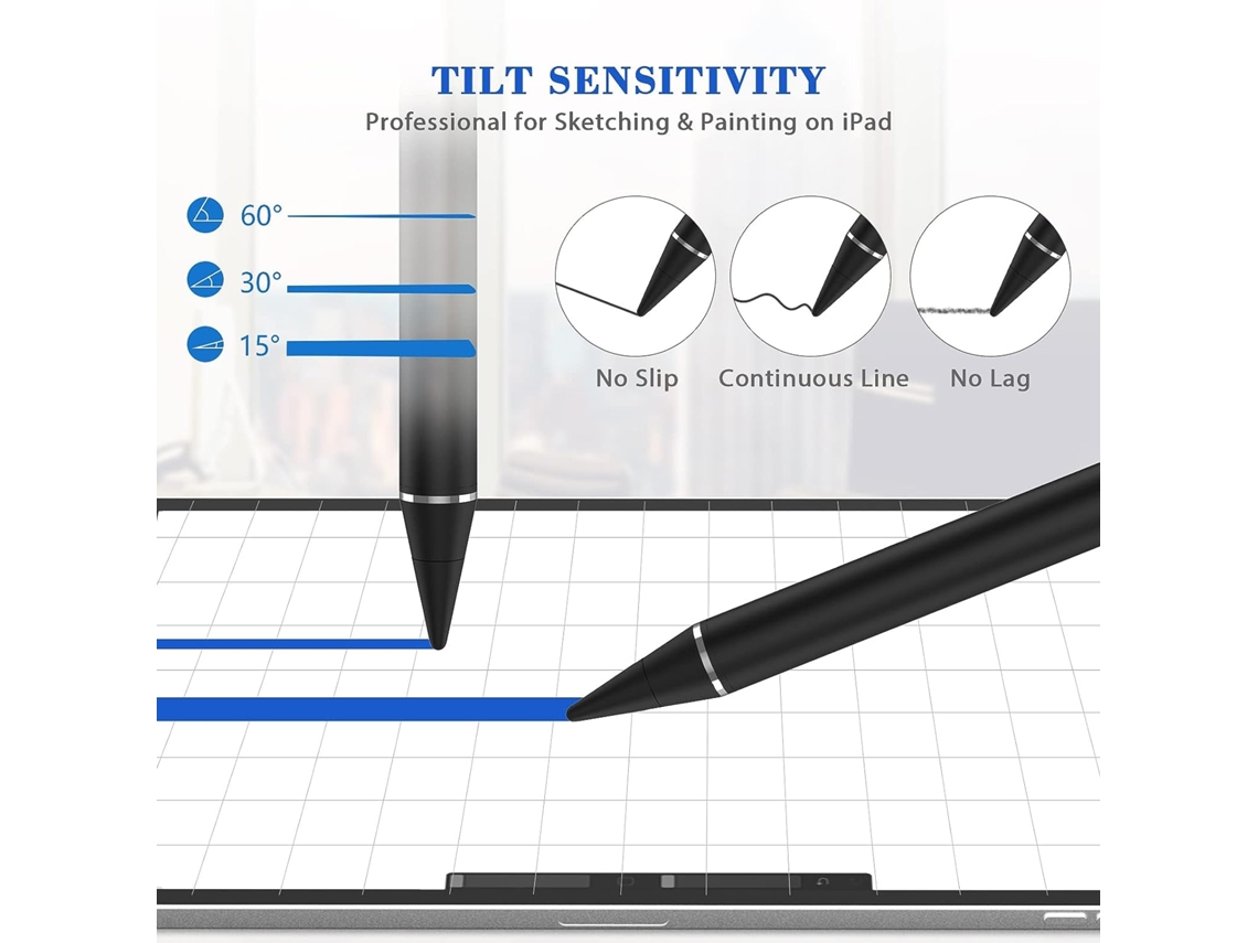 Lápiz capacitivo para iPad con rechazo de palma, lápiz compatible