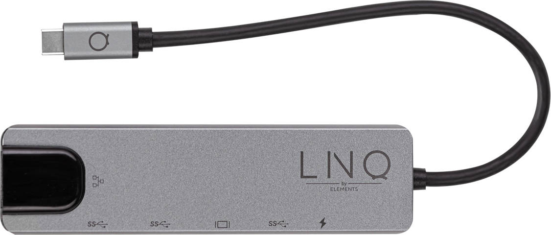 LINQ LQ48009 Hub (USB-C - 6 puertos - Gris)