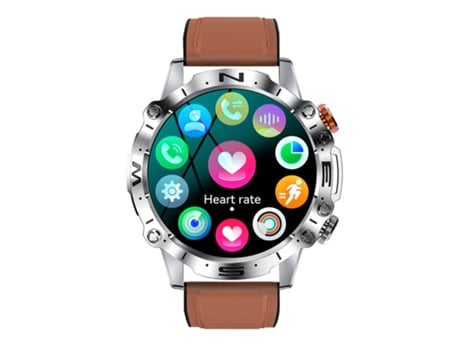 Smartwatch OHPA K59 tela conversa música tempo 1.43 multi-esporte prateado