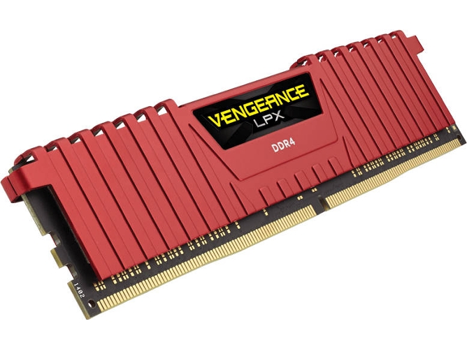 Memoria RAM DDR4 CORSAIR (2 x 8 GB - 2666 MHz - CL 16 - Rojo)